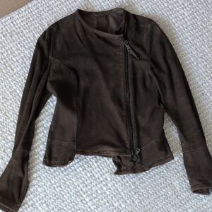 Elegant Brown Leather Jacket for Women